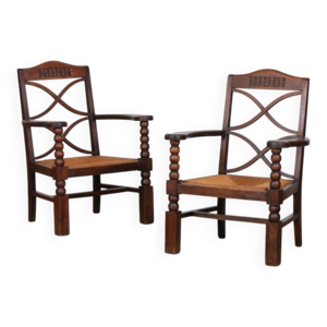 Paire de fauteuils dans - charles