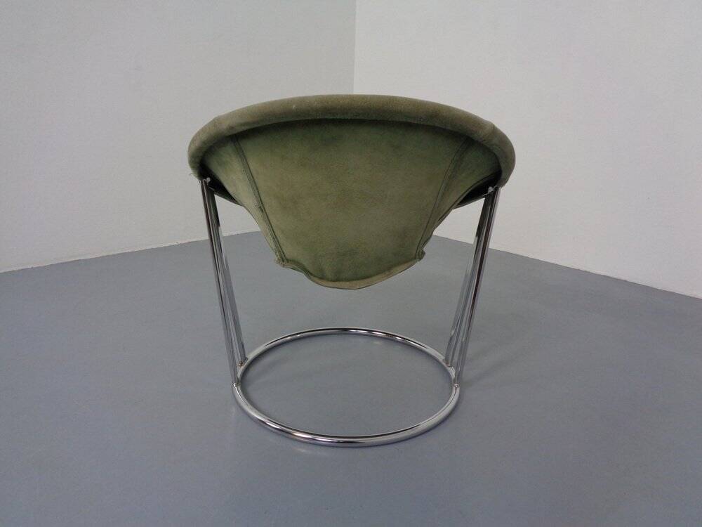 Vintage Suede Lounge Chair by Lusch Germany, 1960s