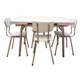 Ensemble formica table avec rallonges + 4 chaises Plastilux
