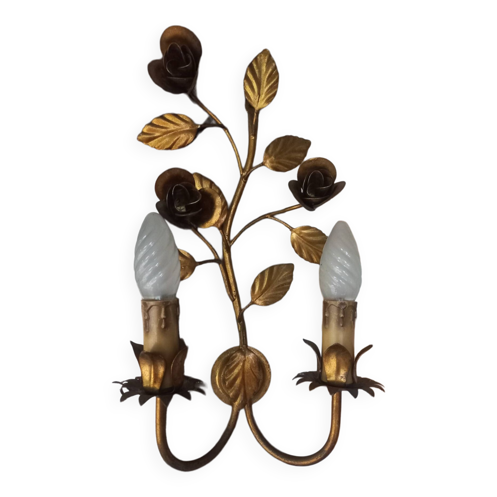 Double gold wall light