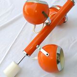Chandelier with adjustable balls 70s model "eyeball" orange
