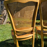 4 caned chairs in cherry wood – Louis XV style