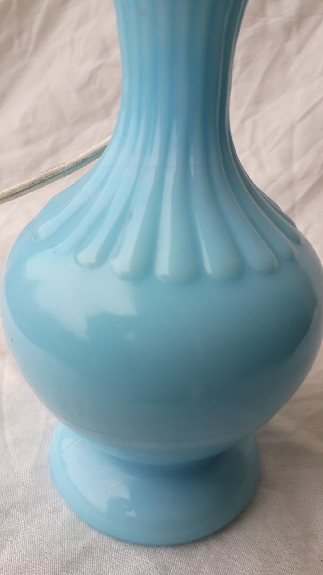 Blue opaline lamp stand