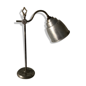 Lamp workshop Pratic P14 nickel iron 47cm vintage 1930