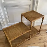Étagère bambou et rotin vintage