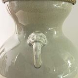 Vase and lamp foot in Chinese porcelain enamelled white cracked ivory - Qing - China XIXth