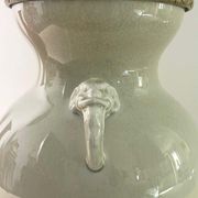 Vase and lamp foot in Chinese porcelain enamelled white cracked ivory - Qing - China XIXth