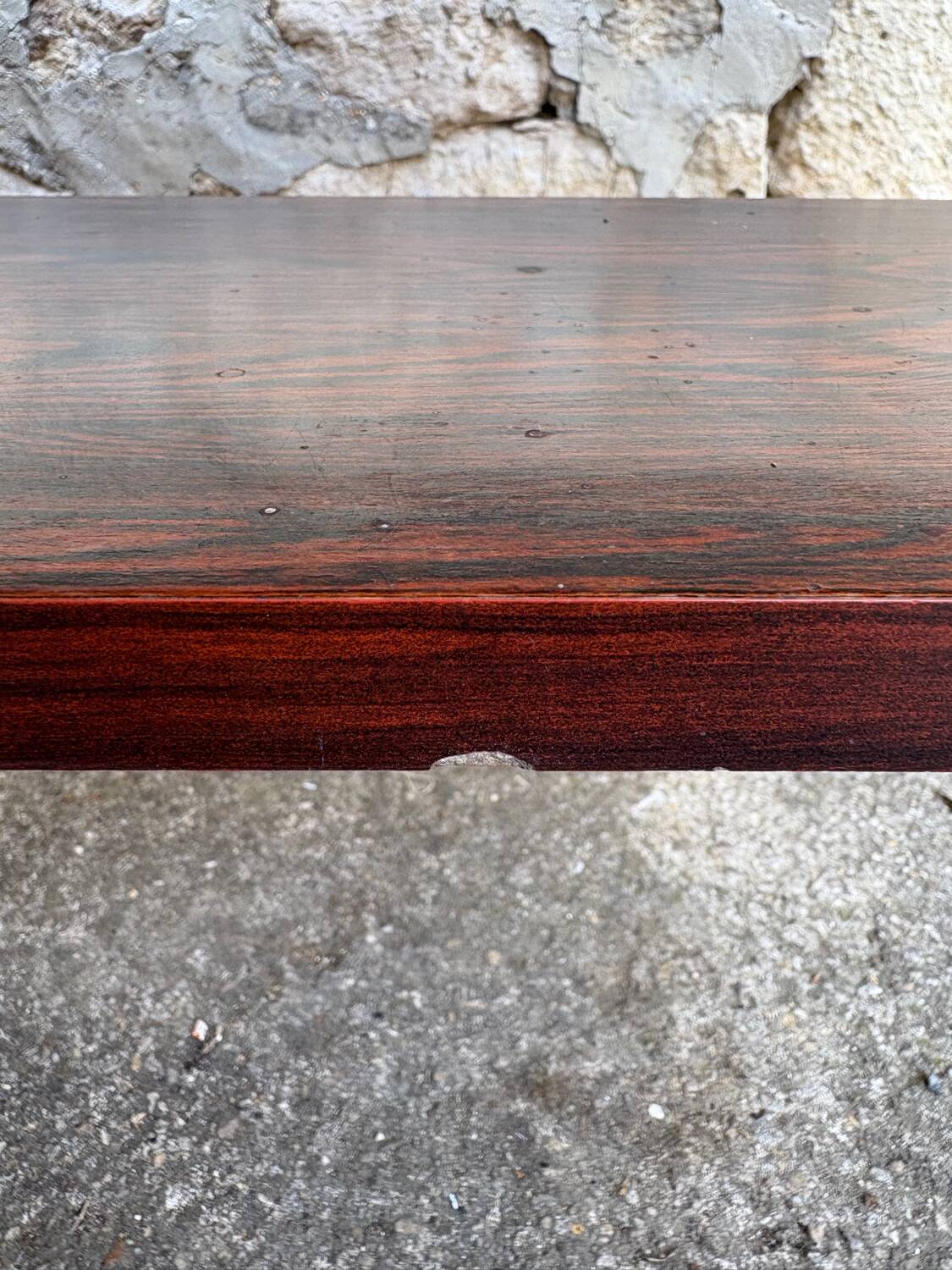 Vintage 1970s ceramic tile coffee table with chrome legs.