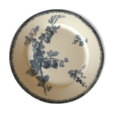 Plate of earthenware iron earth U-C Sarreguemines pattern Groseilles