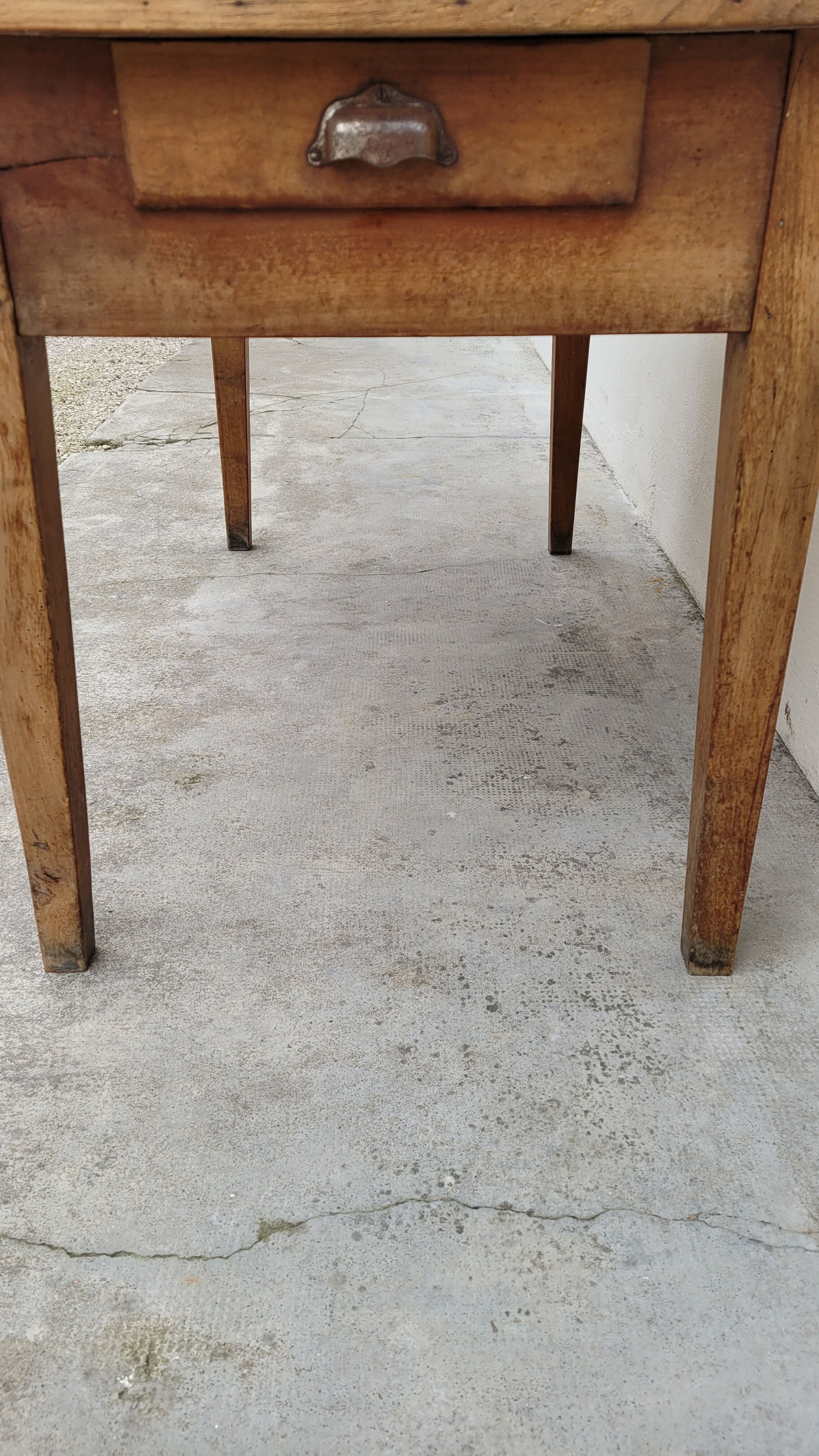 Farmhouse table in fruit tree 2 drawers period 1900 -1m27