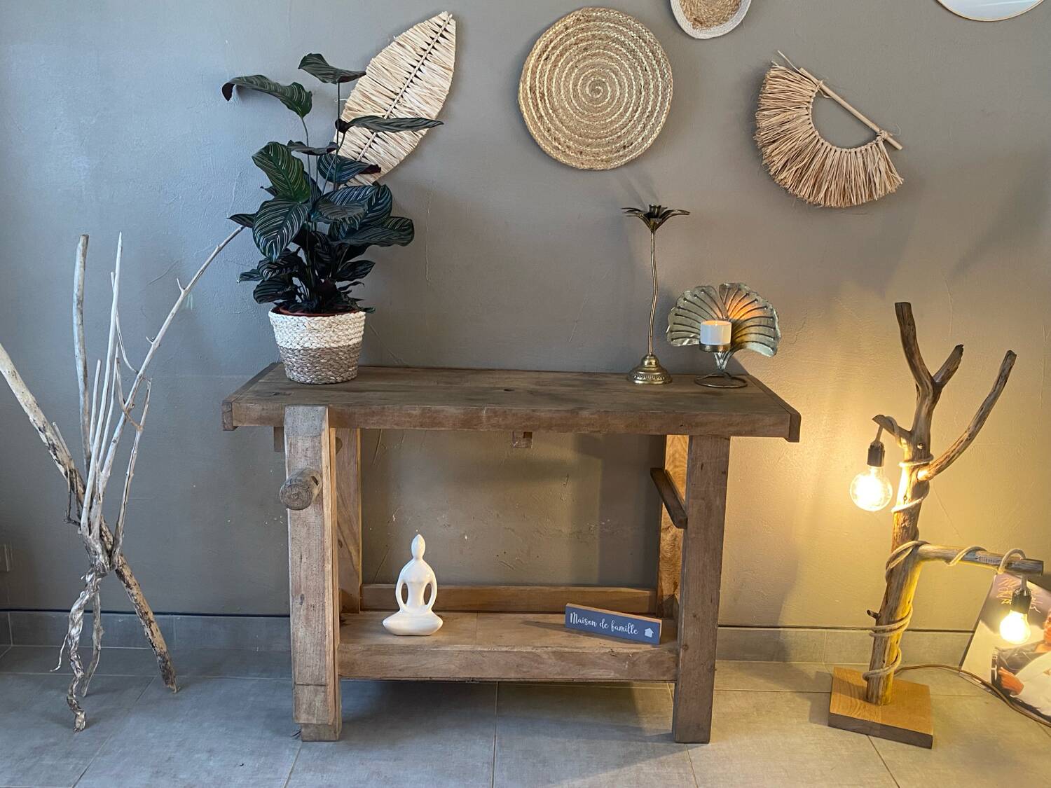 Vintage wooden workbench