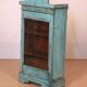 Old art deco wall display case in original blue teak burmese patina