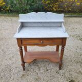 Dressing table, vintage console in white marble
