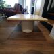 Vintage design nesting tables – lacquered wood & metal