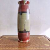 Vintage 70s green and black brown ceramic vase