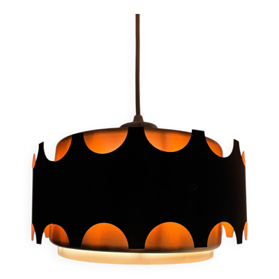 Suspension design années 60 noire et cuivrée
