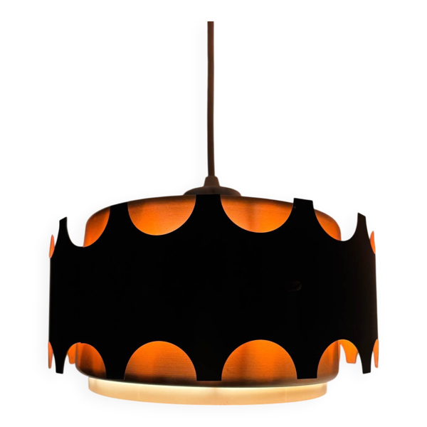 Suspension design années 60 noire et cuivrée
