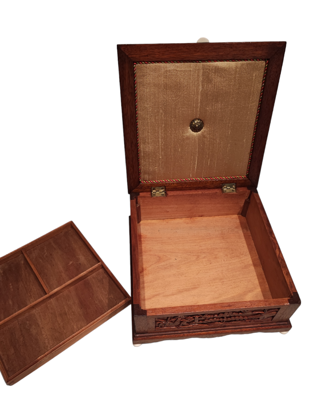 Chinese carved wood box