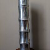 Vintage bamboo vase from the 80s, cast aluminum, contemporary design