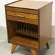 Unique 1960s bedside table with 15 complete games, compass legs, 1960s