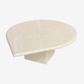 Table basse postmoderne en travertin design 1970