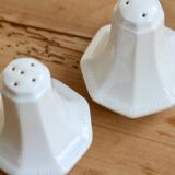 Vintage salt and pepper shakers, English porcelain, Pearl pattern - Johnson Brothers