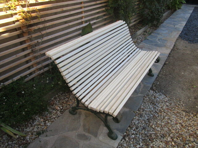 Old garden bench, cast iron foot early 20th