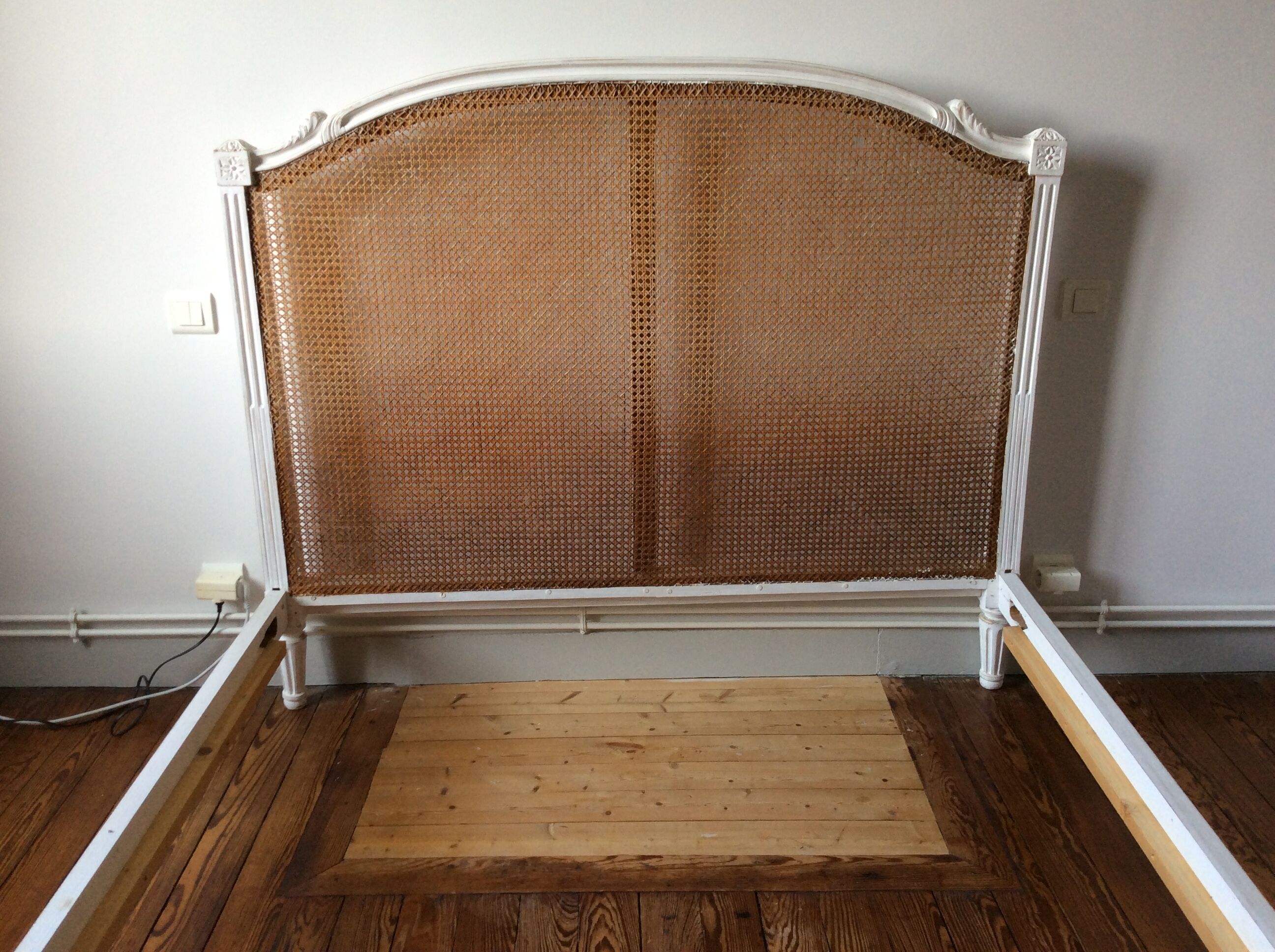Louis XVI style antique bed double canage 2 people