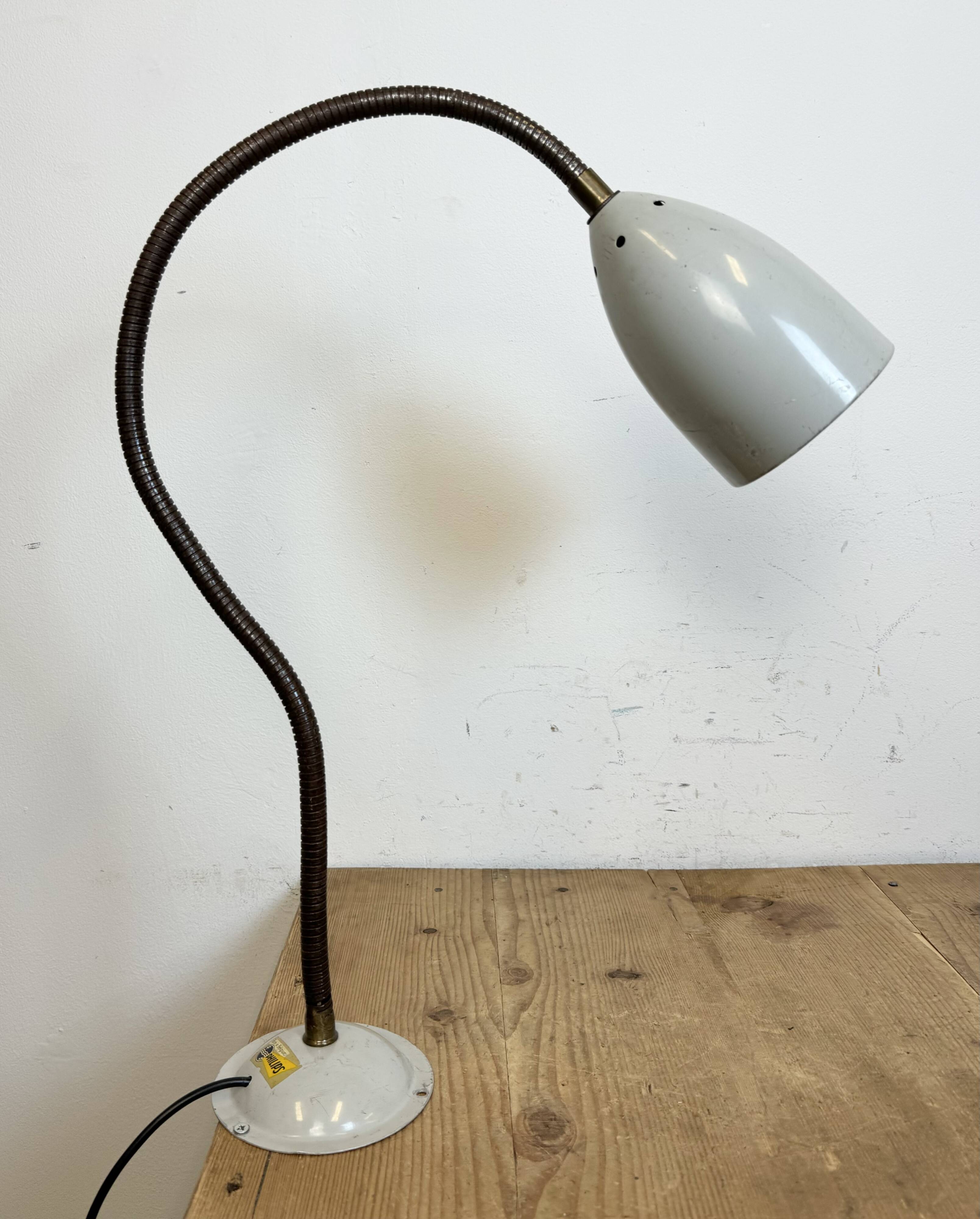 Grey Industrial Gooseneck Table Lamp from Philips, 1960s