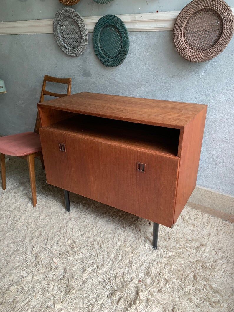 Buffet bar vintage scandinave en teck