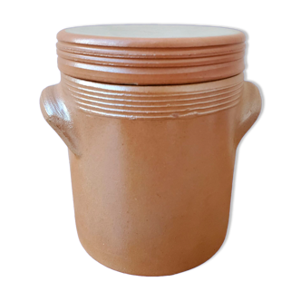 Old stoneware salt pot