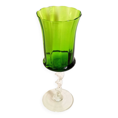 Calice vert émeraude Empoli Années 70 Hauteur 32 cm