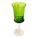 Emerald green chalice Empoli 70s Height 32 cm