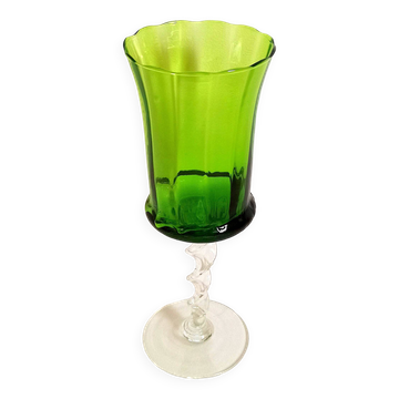 Calice vert émeraude Empoli Années 70 Hauteur 32 cm