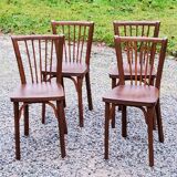 Set of 4 Baumann bistro chairs from the 50s stamped