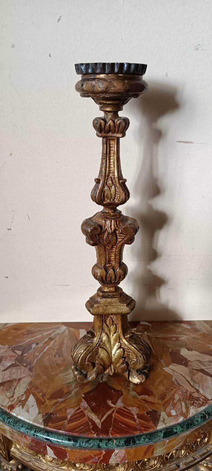 Antique gilded wooden candelabrum Louis XIV - 18th century