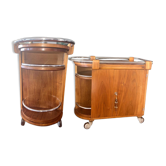 "Paquebot" Art Deco Bar Cabinet – Walnut and Chrome – 1930s/40s