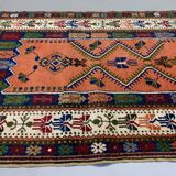 Vintage turkish anatolian rug 190x120 cm, tribal boho red, blue, black, green