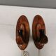 A set of old wall lamps in walnut.