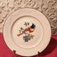 6 dessert plates Digoin Sarreguemines with coloured bird design.