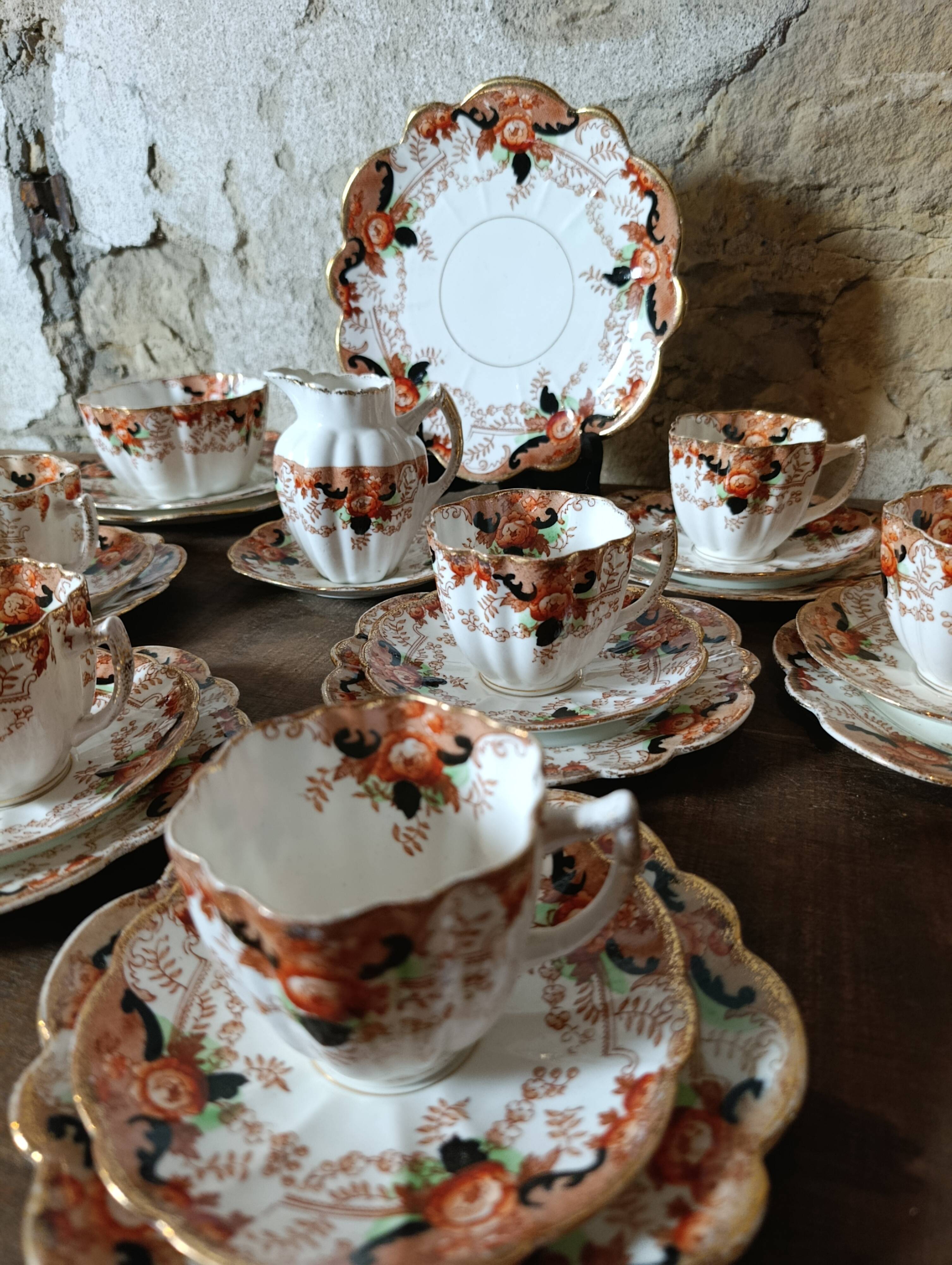 Antique Art Deco Melba China England tea set for 8