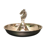 Silver metal horse ashtray