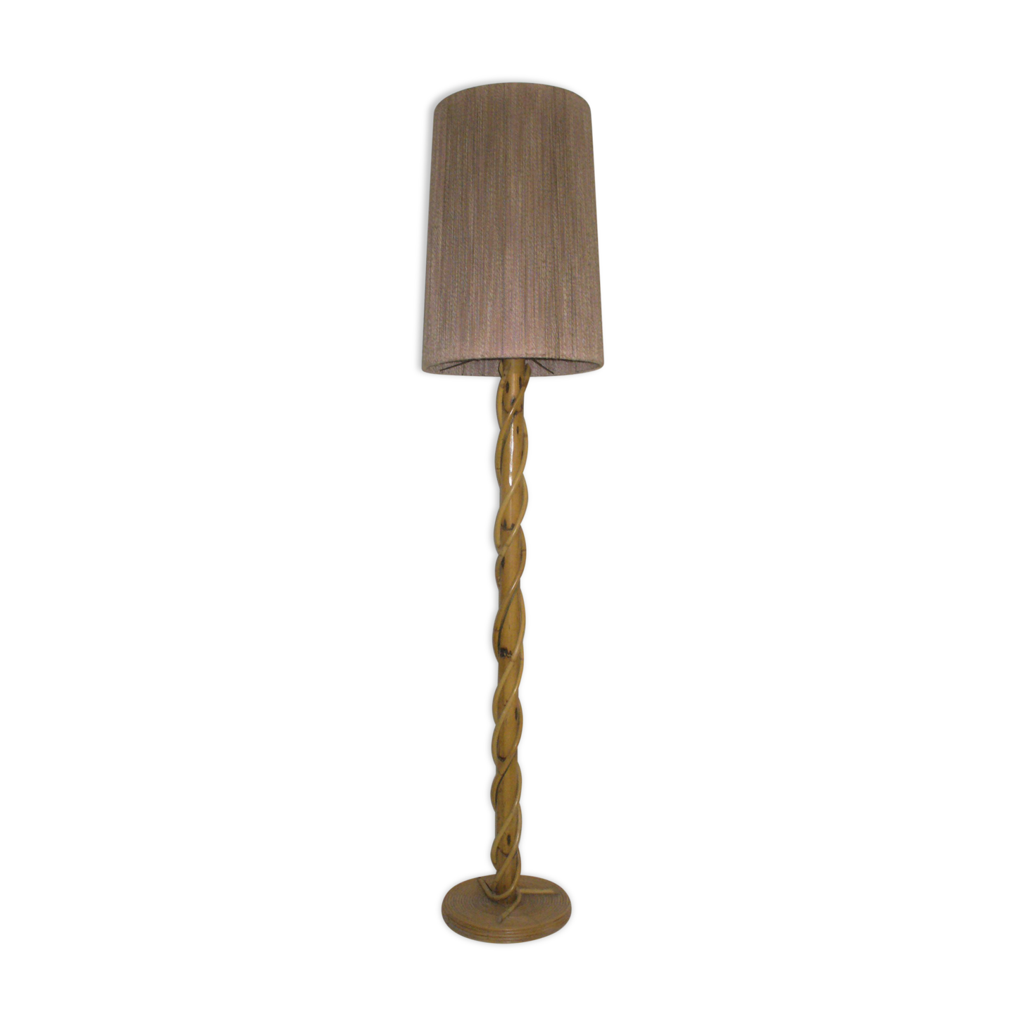 Rattan floor lamp from the 50s