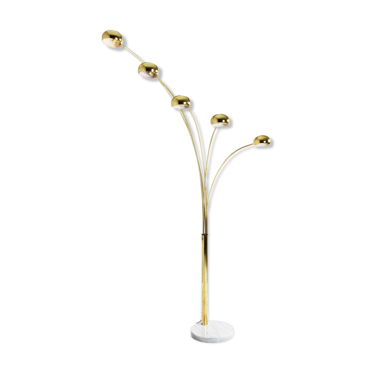 Large lamp arc 5 fires foot marble Reggiani. Italy, 70s
