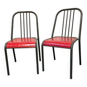 Paire chaises industrielles