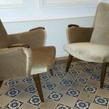 Pairs of armcchairs Danish 50/60s Arno Votteler knoll
