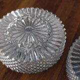 Pair of wall lamps or ceiling lamp rose in glass