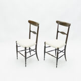 Set of 4 chairs Campanino Chiavari walnut by Fratelli Levaggi 1950