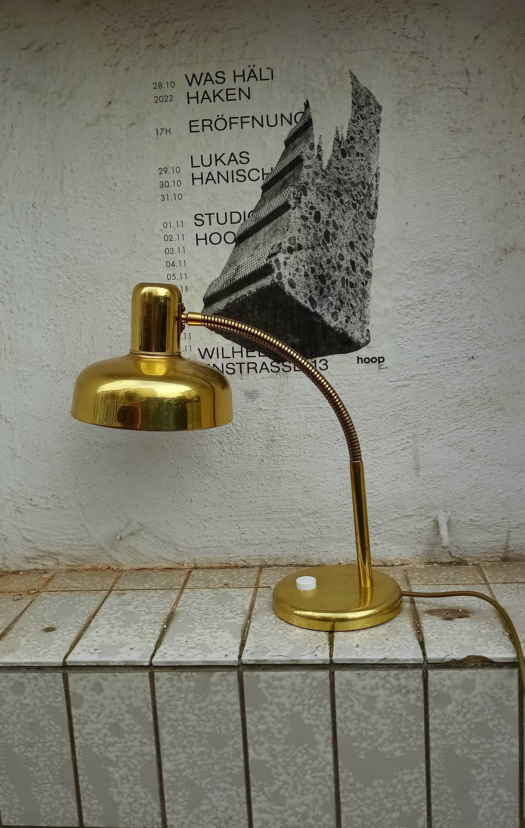 golden desk lamp by josef brumberg sundern (jbs) from the 60s