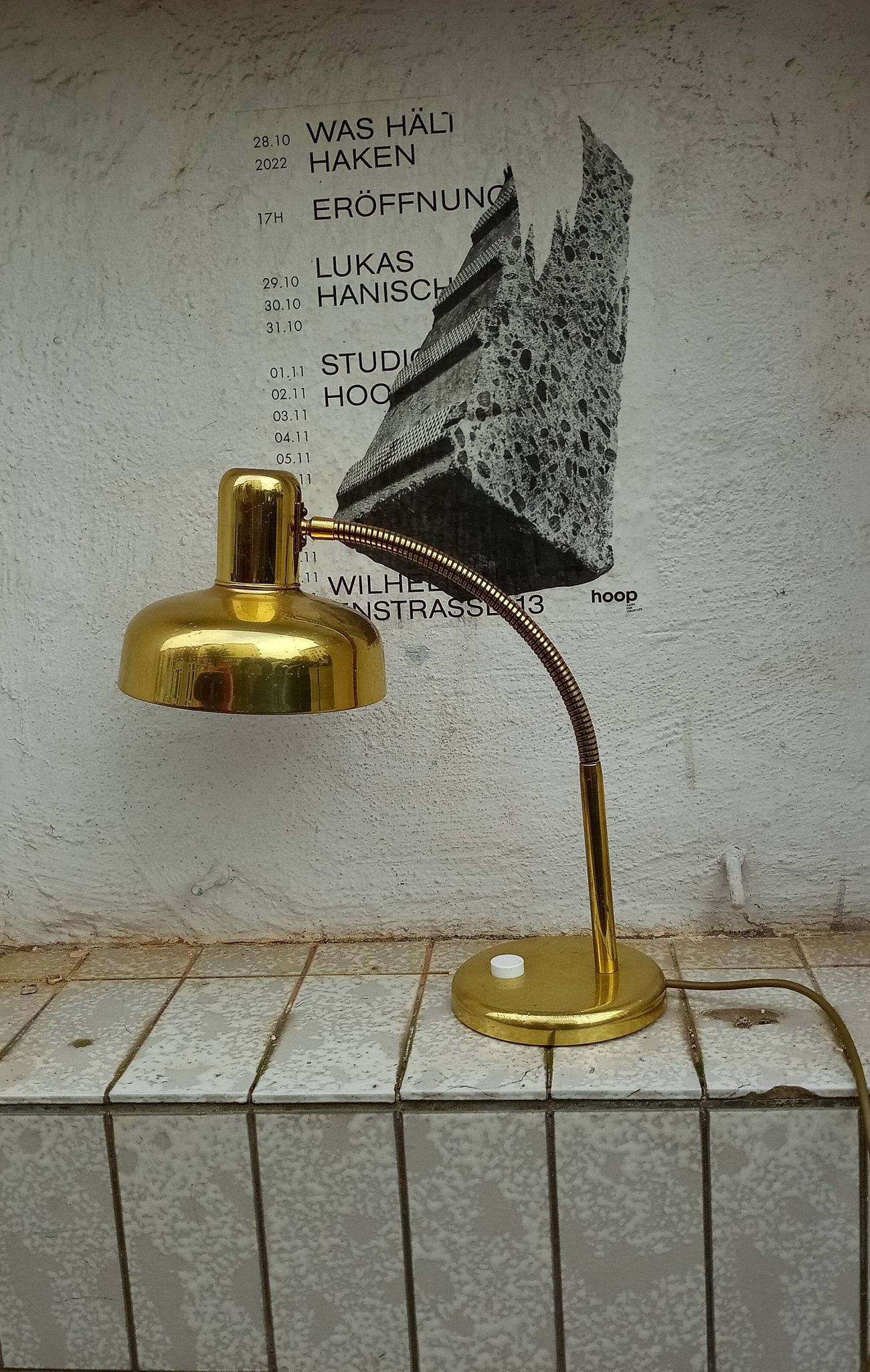 golden desk lamp by josef brumberg sundern (jbs) from the 60s